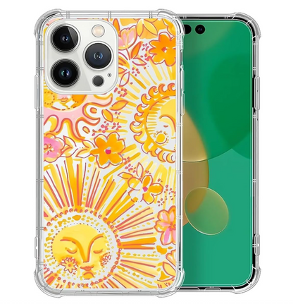 Retro Gold Sun Phone Case for iPhone Series