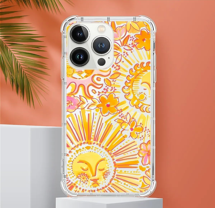 Retro Gold Sun Phone Case for iPhone Series