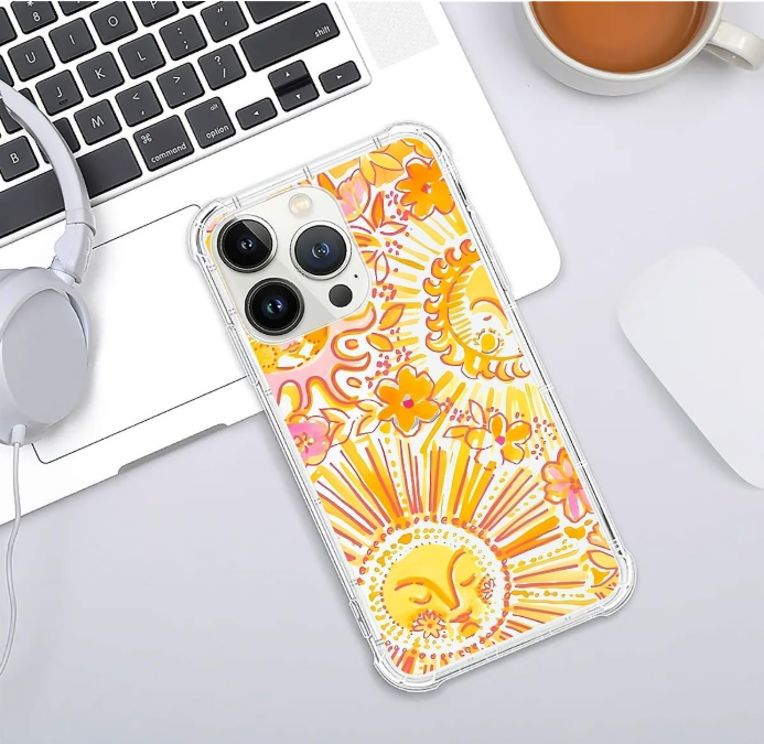 Retro Gold Sun Phone Case for iPhone Series