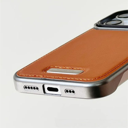 Frameless Carbon Fiber Leather Magnetic Phone Case for iphone