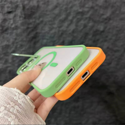 iPhone Clear Case – Fits MagSafe, Funda Stand, Glass Lens