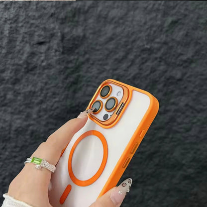 iPhone Clear Case – Fits MagSafe, Funda Stand, Glass Lens
