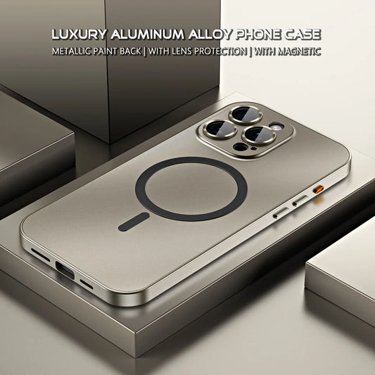 Premium Aluminum Alloy Frame with Magnetic Suction for iPhone Case