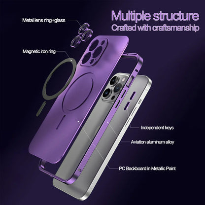 Premium Aluminum Alloy Frame with Magnetic Suction for iPhone Case