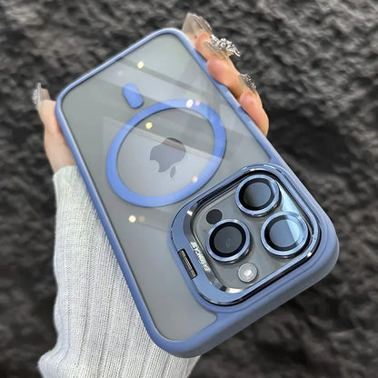 iPhone Clear Case – Fits MagSafe, Funda Stand, Glass Lens
