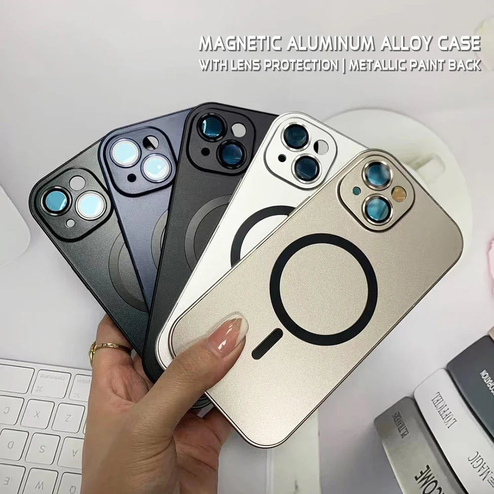 Premium Aluminum Alloy Frame with Magnetic Suction for iPhone Case
