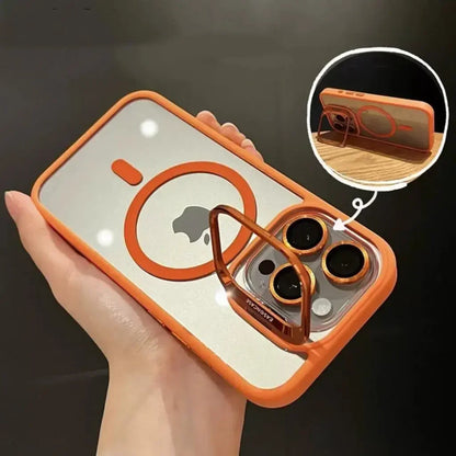 iPhone Clear Case – Fits MagSafe, Funda Stand, Glass Lens